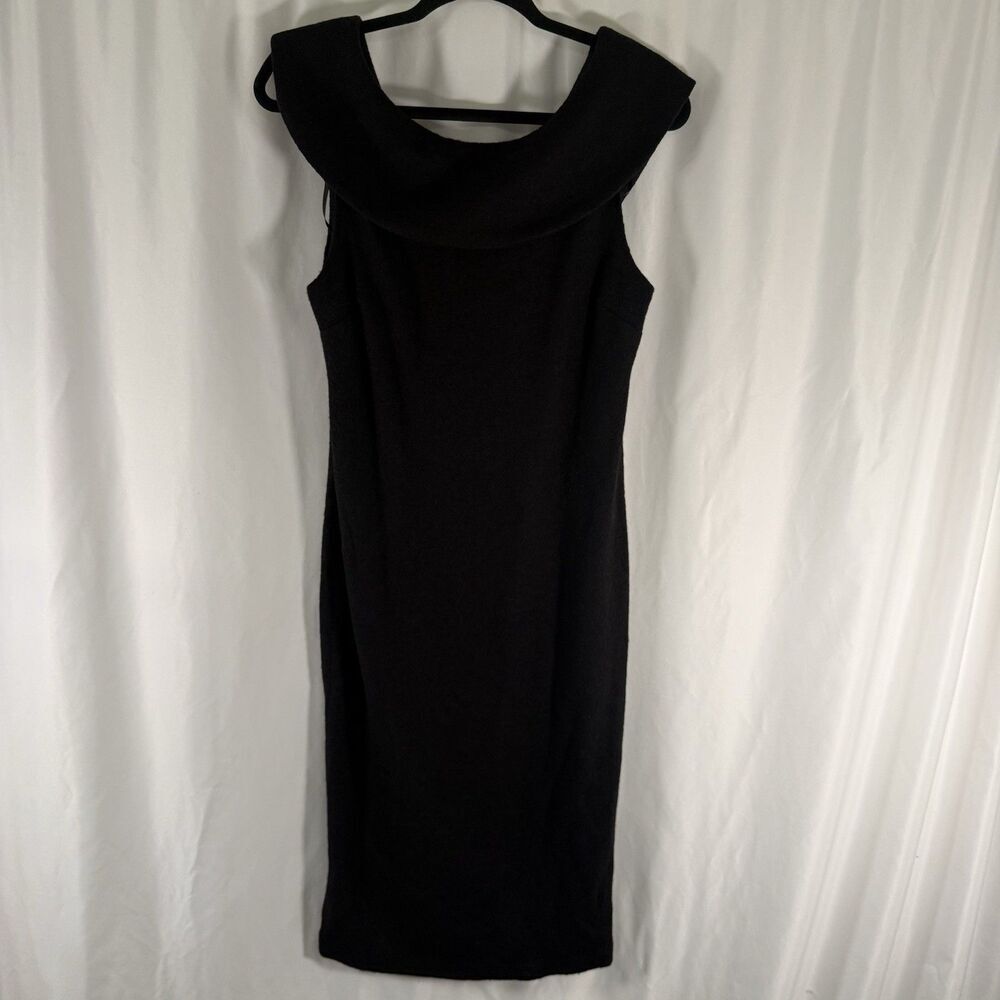 Banana Republic Italian Fabric Wool Blend Dress Women's 10 Black Sleeveless